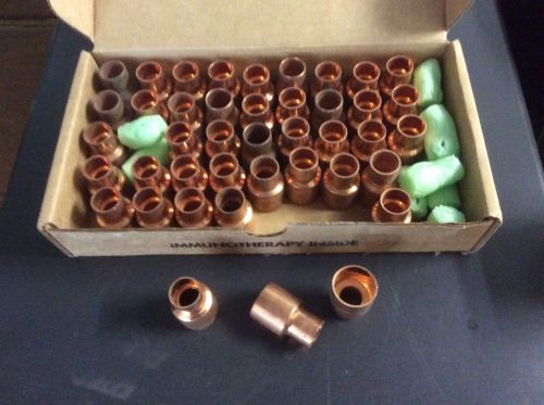 New slightly tarnished 5/8&#034;x7/8&#034; id copper coupling fittings (42) for sale