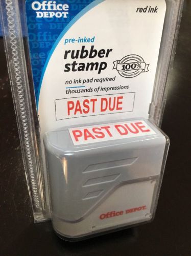 PAST DUE PRE-INKED RED RUBBER STAMP  651-043