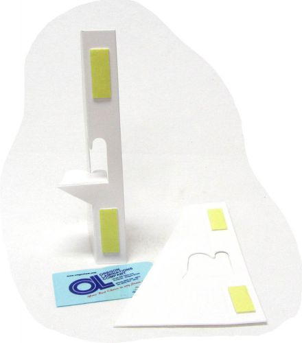 White Plastic Display Easels 8” Single Wing with peel &amp; stick back (5) by Akiles