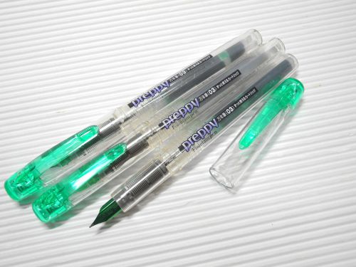 3pcs Platinum Preppy 0.3mm Fine nib Stainless Fountain Pen Green (Japan)