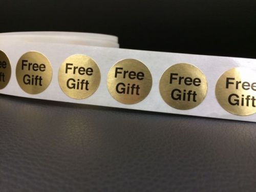 500 FREE GIFT 7/8&#034; Stickers/labels GOLD FOIL FREE GIFT STICKER NEW CRAFT CIRCLE