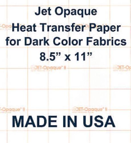 Jet Dark Ink Jet Transfer Paper for Dark Fabric  8.5&#034; x 11&#034; 50pk :)