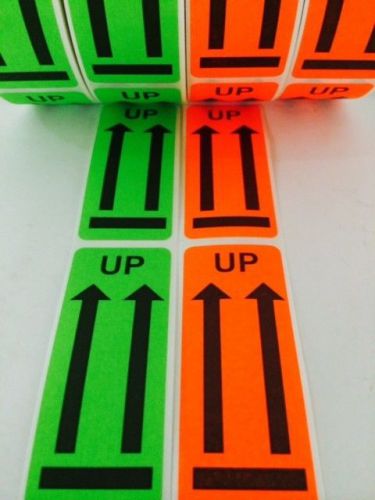 250 1x3 UP SHIPPING Labels Stickers NEON RED GREEN FLUORESCENT NEW SHIPPING DEPT