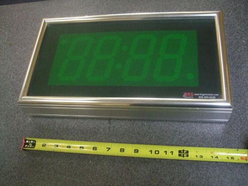 BRG SA440G 15&#034; 4-Digit PoE Network Clock with Green LED #RTO