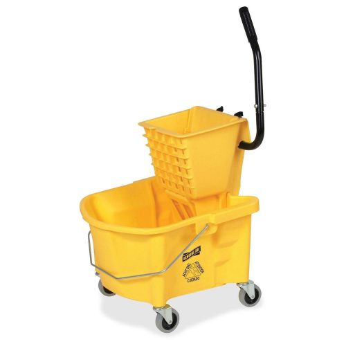 Genuine joe gjo60466 splash guard mop bucket/wringer 6.50 gallon capacity yel... for sale