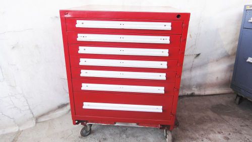 V J LISTA 7 DRAWER TOOL BOX ROLL AWAY PARTS CABINET TOOLING STORAGE SNAP-ON