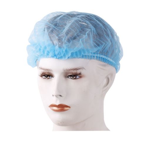 Axtry disposable non woven bouffant hair net cap blue 21 inch - 100 count for sale