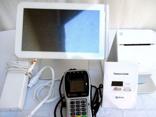 CLOVER STATION C100 RETAIL TOUCH SCREEN &amp; P100 PRINTER SYSTEM + FIRST DATA FD-40