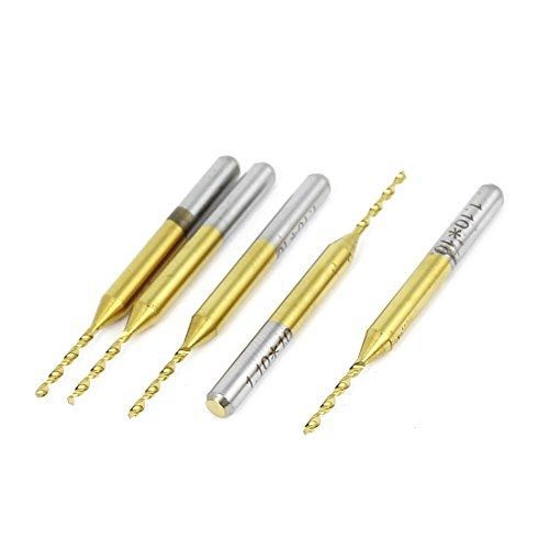 Uxcell® 1.1mmx10.5mm titanium nitride coated carbide pcb cnc drill bits 5pcs for sale