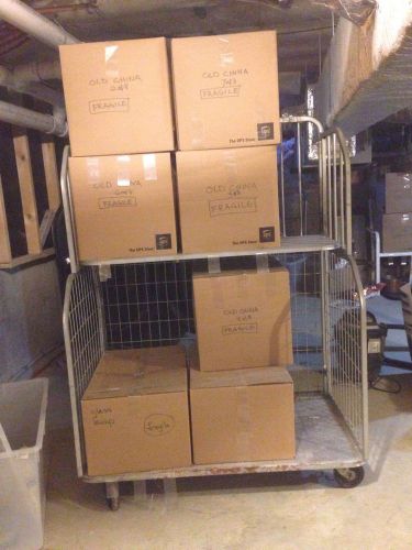 heavy duty hand truck or cart  two shelves three sides