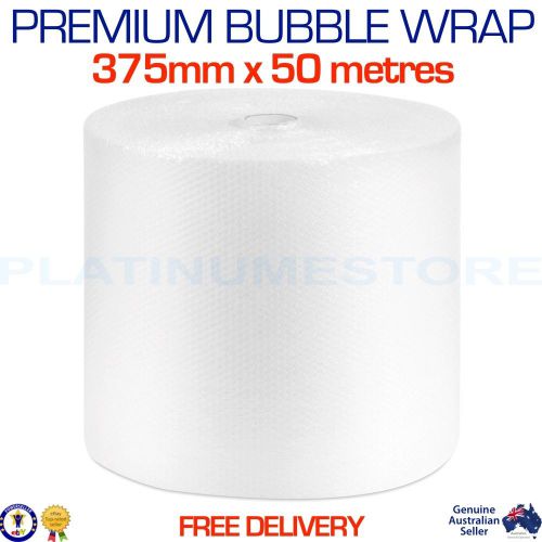 375mm x 50M Meters Bubble Wrap Roll Bubblewrap Clear 10mm Bubbles FREE POST