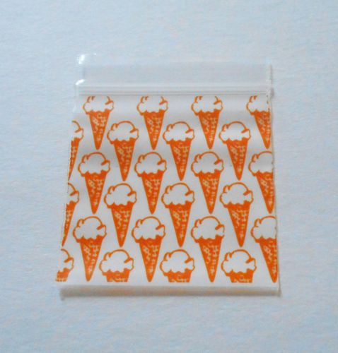 100 waffle cone ice cream bag 1.5x1.5 baggies (1515) tiny poly ziplock dime bags for sale
