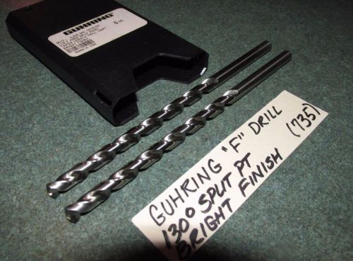 (set of 2) cobalt gurhing series 617 size f taper length drill (.257&#034;)  (735) for sale