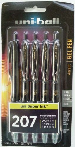 10 uni-ball signo 207 0.38mm ultra micro black ink rollerball rt pens for sale