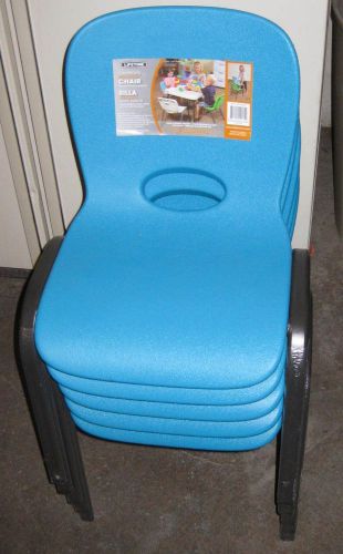 Lifetime 5-pack contemporary children&#039;s stacking chairs - aqua for sale