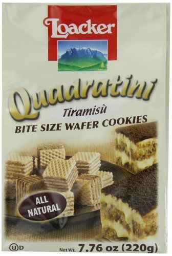 Loacker Quadratini Tiramisu Wafer Cookies, 7.76-Ounce Packages (Pack of 8)