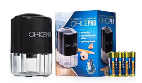 Officepro electric pencil sharpener with helical steel blade, shavings reservoir for sale