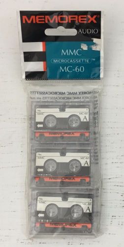 Memorex  MC-60 3 Pack Microcassette Tapes  60 Minute Micro Cassette NEW