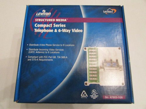 NEW Leviton Compact Series Telephone &amp; 6-Way Video 47603-1G6