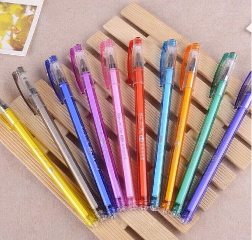 Free Shipping 0.5mm Gel Pens 10 Colors Colorful School Pen