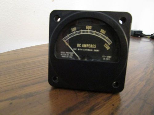 AIRCRAFT D.C. AMPERES METER BY IDEAL PRECISION METER CO.