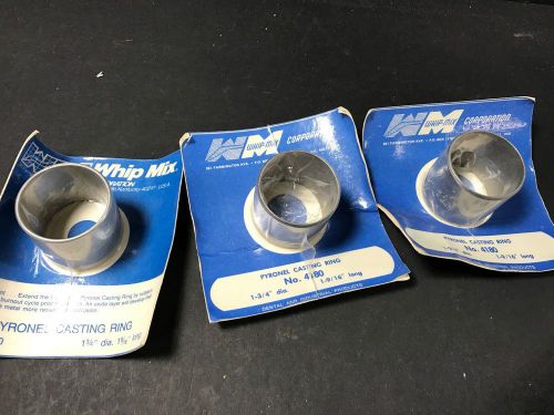 Whip Mix 1-3/4&#034; Round 1-9/16&#034; long Casting Ring  #4180 Lot of 3