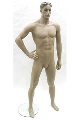 Male Mannequin - Right Arm on Hip, Left Arm Straight