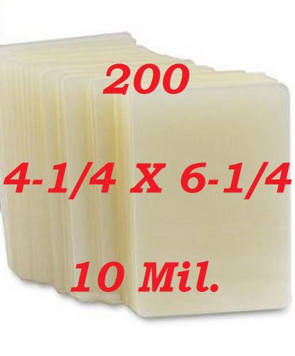 Laminating laminator pouches sheets photo 4.25 x 6.25  (200- each)10 mil for sale
