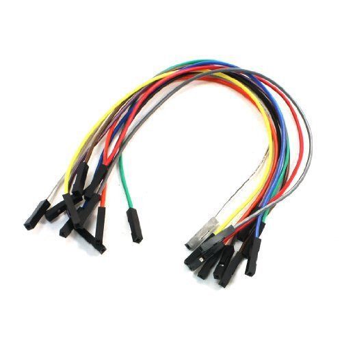 uxcell 10PCS 20CM Female to Female 1 Pin Plug Jumper Cable Wires Multicolor