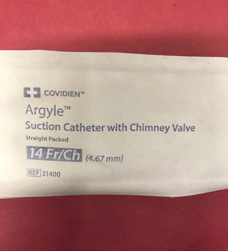 Covidien 14 FR Argyle Suction Catheters with Chimney Tray - # 31400 - 50 pc