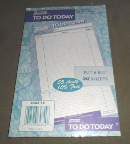Success Brand TO DO TODAY list note pad 5.5&#034; x 8.5&#034;