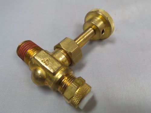 Lesman 311c:4x 3/8 in. tube x 1/4 in. inline brass needle valve - nos for sale
