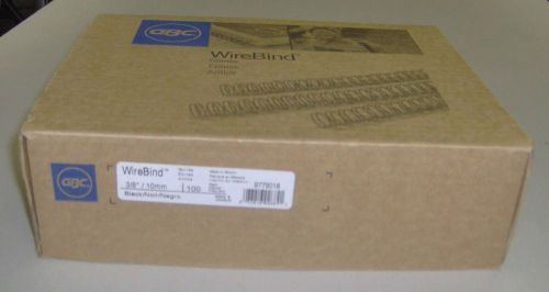 3/8&#034; diameter gbc 9775018 wirebind spines unopened case black box of 100 for sale