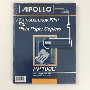 Apollo PP100C Overhead Transparency Film Plain Paper Copiers Brand New 100 Sheet