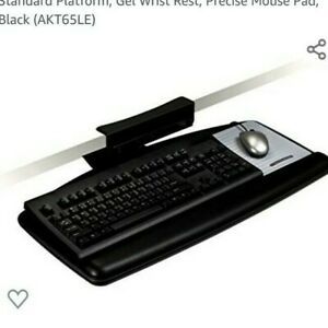 3M Knob Adjust Keyboard Tray With Standard Platform 25 1/5w x 12d Black AKT60LE