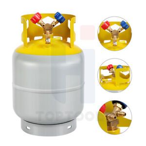50LB Pound Refrigerant Recovery Tank With Double Valve &amp; Collar Design Reusable