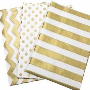 Metallic Tissue Paper 20&#034; x 28&#034; Big Size Gift Wrap Paper Bulk Gift Gold