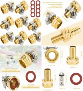 5/8&#034; Aluminium Garden Hose Repair Connector with Stainless 5/8 inch 4 Sets