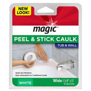 Magic Tub and Wall Peel Caulk Strip - Create a Tight Seal Between White