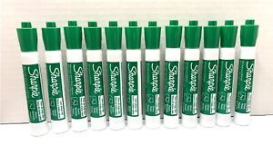 LOT OF 12 SHARPIE Chisel Tip Dry Erase Markers for Whiteboards, GREEN Tank Style