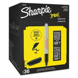 SHARPIE 2003898 Industrial Permanent Marker, Fine Bullet Tip, Black, PK36