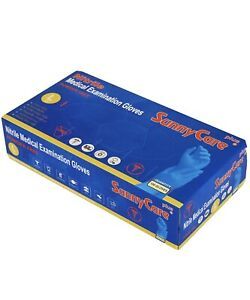 SunnyCare Blue Nitrile Exam Gloves (LARGE) Box of 100