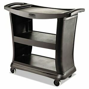 Rubbermaid 9T6800 3-Shelf Executive Cart, Black (RCP9T6800BK)