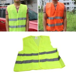 Hi Vis Safety Vest High Visibility Waistcoat Reflective Zip Factory Security Top