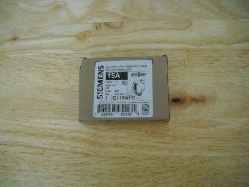 BRAND NEW IN THE BOX SIEMENS QA115AFC COMBINATION TYPE ARC FAULT 15AMP BREAKER