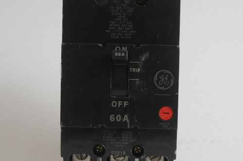Ge a/c breaker 60 amp 3 pole 480/277 volt type &#034;tey&#034; for sale