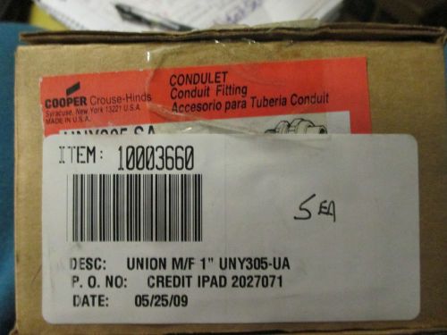 COOPER CROUSE HINDS UNY305SA UNION M/F 1&#034; LOT OF 3 BOXES