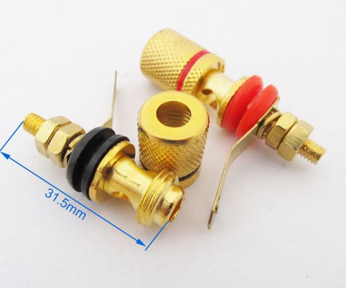 10x gold binding post 4mm banana jack amplifier speaker terminal alloy connector for sale