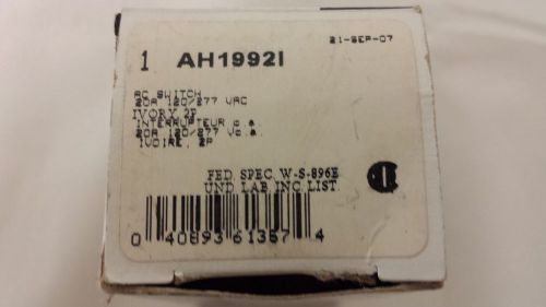 Cooper Wiring Devices Arrow Hart  Switch Ivory AH19921 20A 120/277vac IVORY 2P
