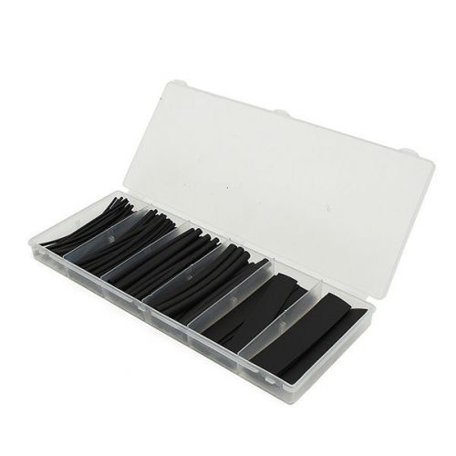 NEW 100pcs Black 100mm 6Size ?1.5/2.5/4/6/10/13mm Heat Shrink Tubing Kit Set Box